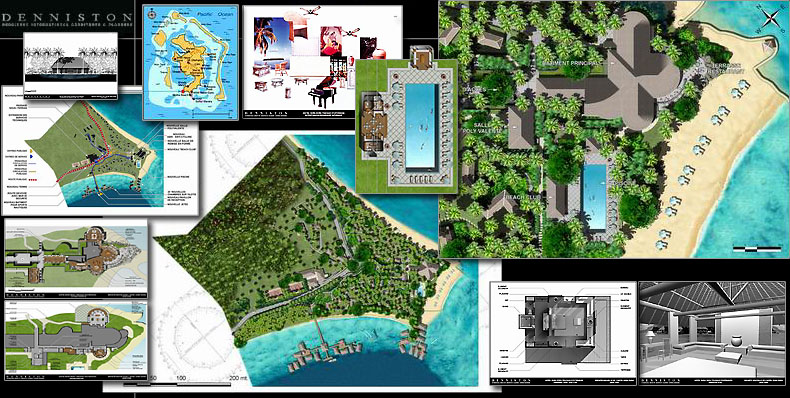 Esquisse pour la rénovation de l'Hotel Bora Bora